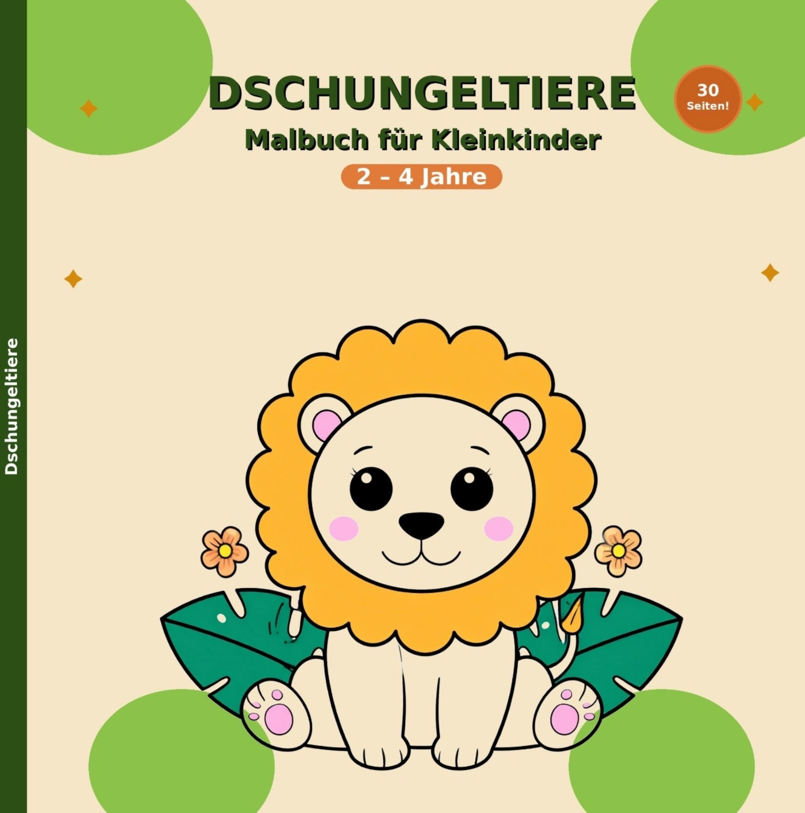 Dschungeltiere Malbuch für Kleinkinder 2 - 4 Jahre — Cover